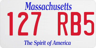 MA license plate 127RB5