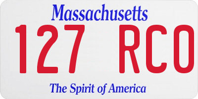 MA license plate 127RC0