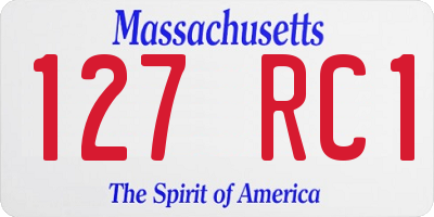 MA license plate 127RC1