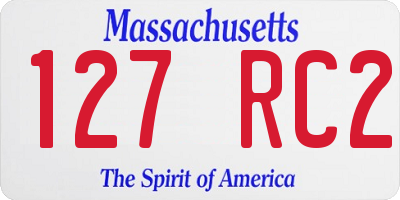 MA license plate 127RC2