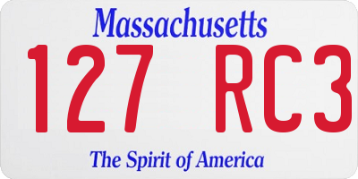 MA license plate 127RC3