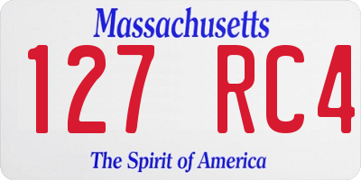 MA license plate 127RC4