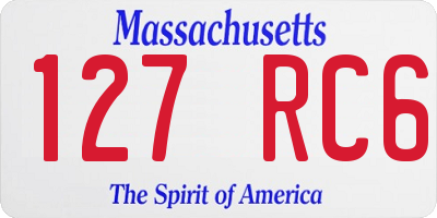 MA license plate 127RC6