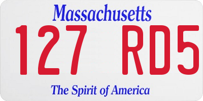 MA license plate 127RD5