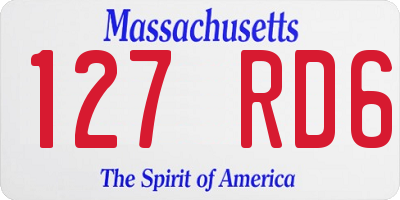 MA license plate 127RD6