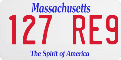 MA license plate 127RE9