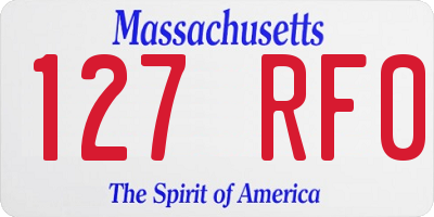 MA license plate 127RF0