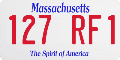 MA license plate 127RF1
