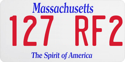 MA license plate 127RF2