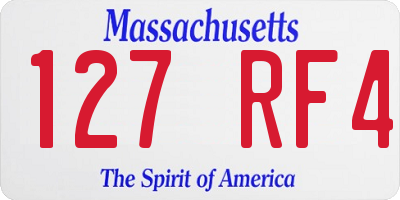 MA license plate 127RF4