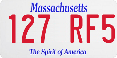 MA license plate 127RF5