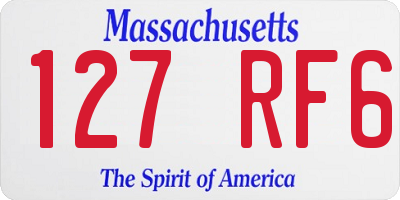 MA license plate 127RF6