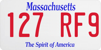 MA license plate 127RF9