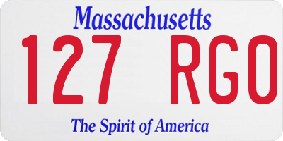 MA license plate 127RG0