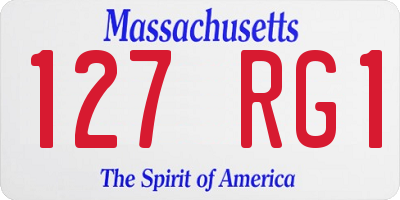MA license plate 127RG1