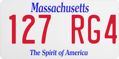 MA license plate 127RG4