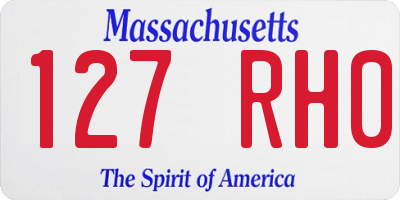 MA license plate 127RH0