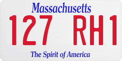 MA license plate 127RH1