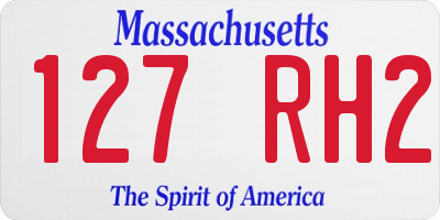 MA license plate 127RH2