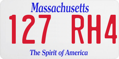 MA license plate 127RH4