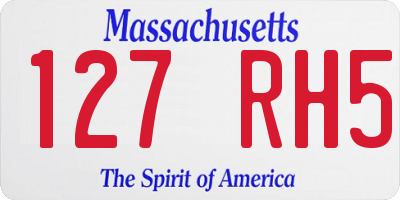 MA license plate 127RH5