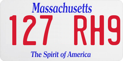 MA license plate 127RH9