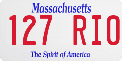 MA license plate 127RI0