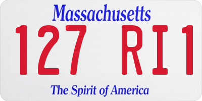 MA license plate 127RI1