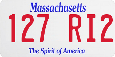 MA license plate 127RI2