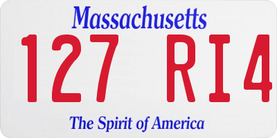 MA license plate 127RI4