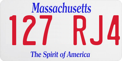 MA license plate 127RJ4