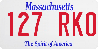MA license plate 127RK0