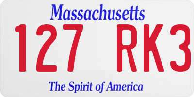 MA license plate 127RK3