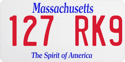 MA license plate 127RK9