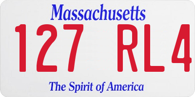 MA license plate 127RL4