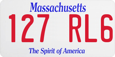MA license plate 127RL6