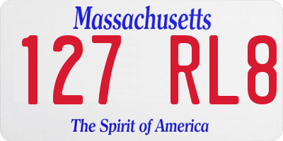 MA license plate 127RL8