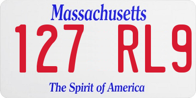 MA license plate 127RL9