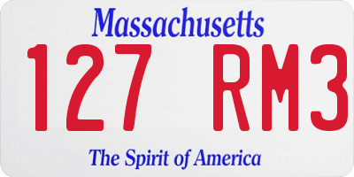MA license plate 127RM3