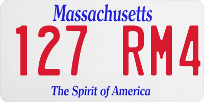 MA license plate 127RM4