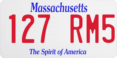 MA license plate 127RM5