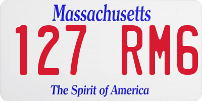 MA license plate 127RM6