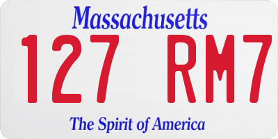 MA license plate 127RM7