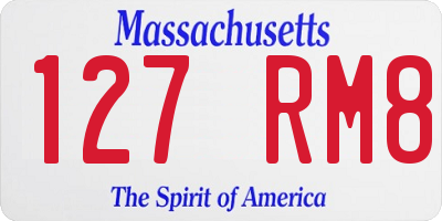 MA license plate 127RM8