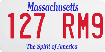 MA license plate 127RM9