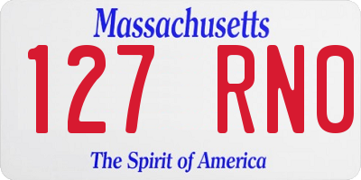 MA license plate 127RN0