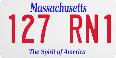 MA license plate 127RN1