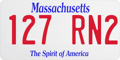 MA license plate 127RN2