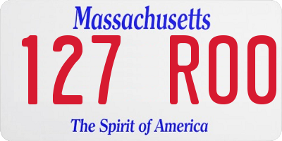 MA license plate 127RO0