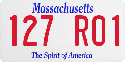 MA license plate 127RO1